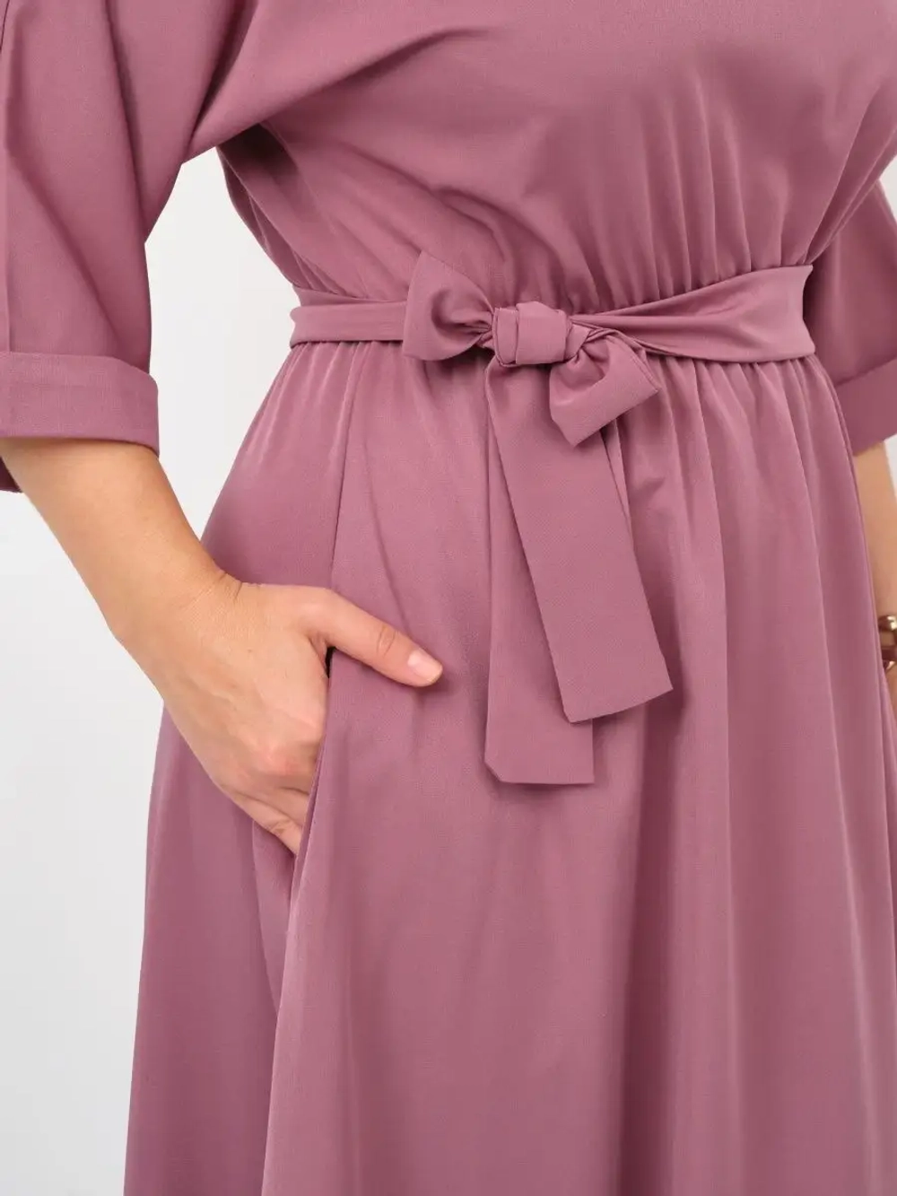 Платье на резинке с поясом