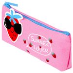 Пенал-косметичка BRAUBERG, канвас с аппликацией, "Cool Strawberry", 19х4х8 см, 228998