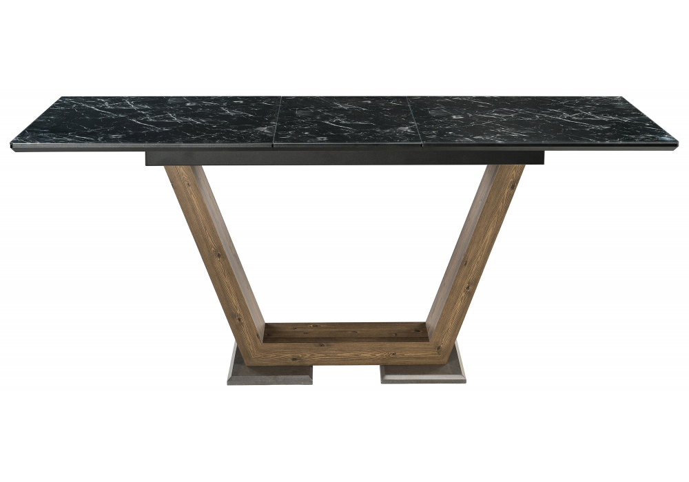 Стол стеклянный Woodville Иматра мрамор черный, черная шагрень