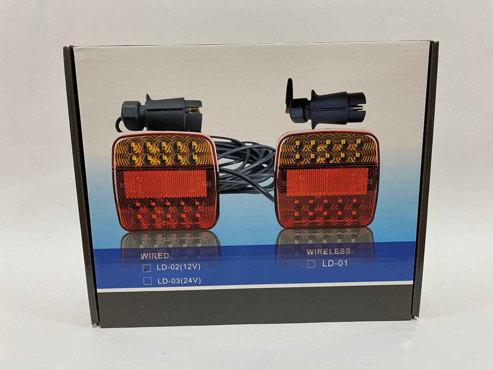 LD-02 (12V) - Кабель / Светодиодные задние фонари на магнитах для прицепа, 12V, влагозащитные (2 шт. / комплект)