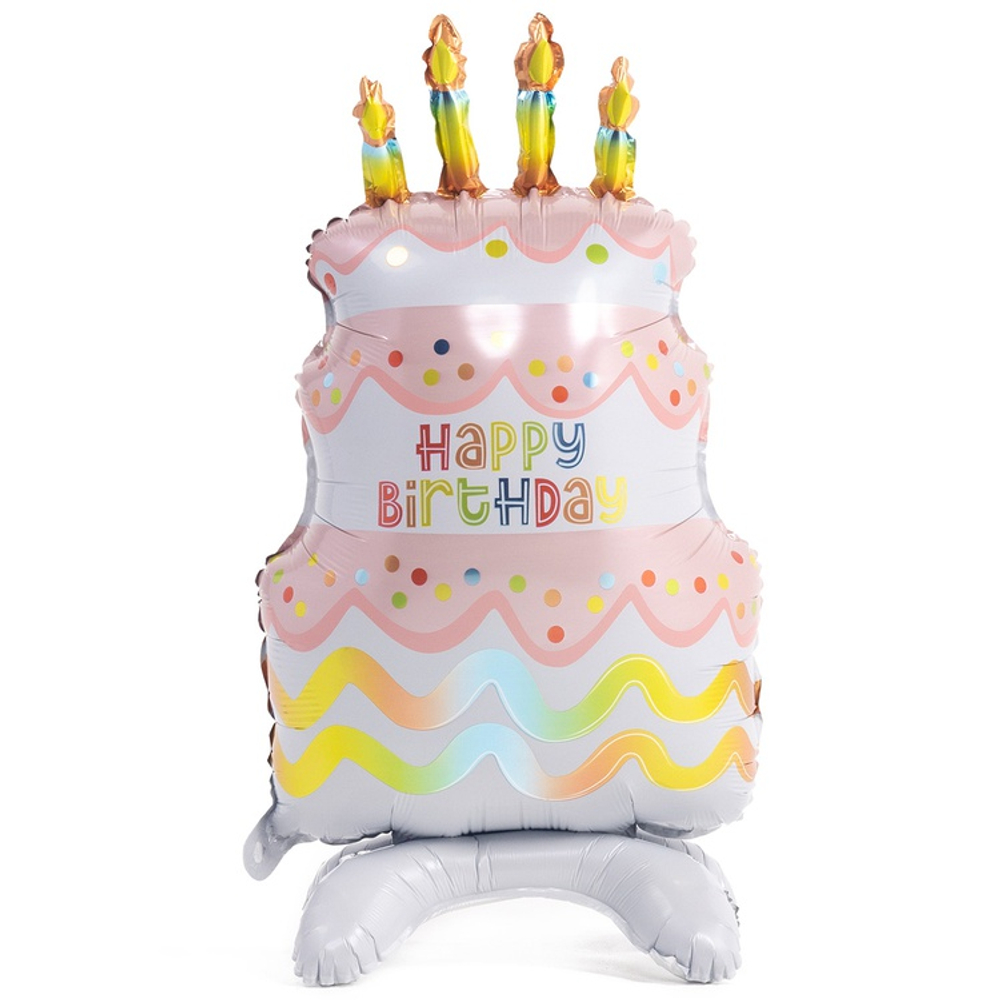 Шар Фольгированный Торт со свечками пастель (Ассорти)