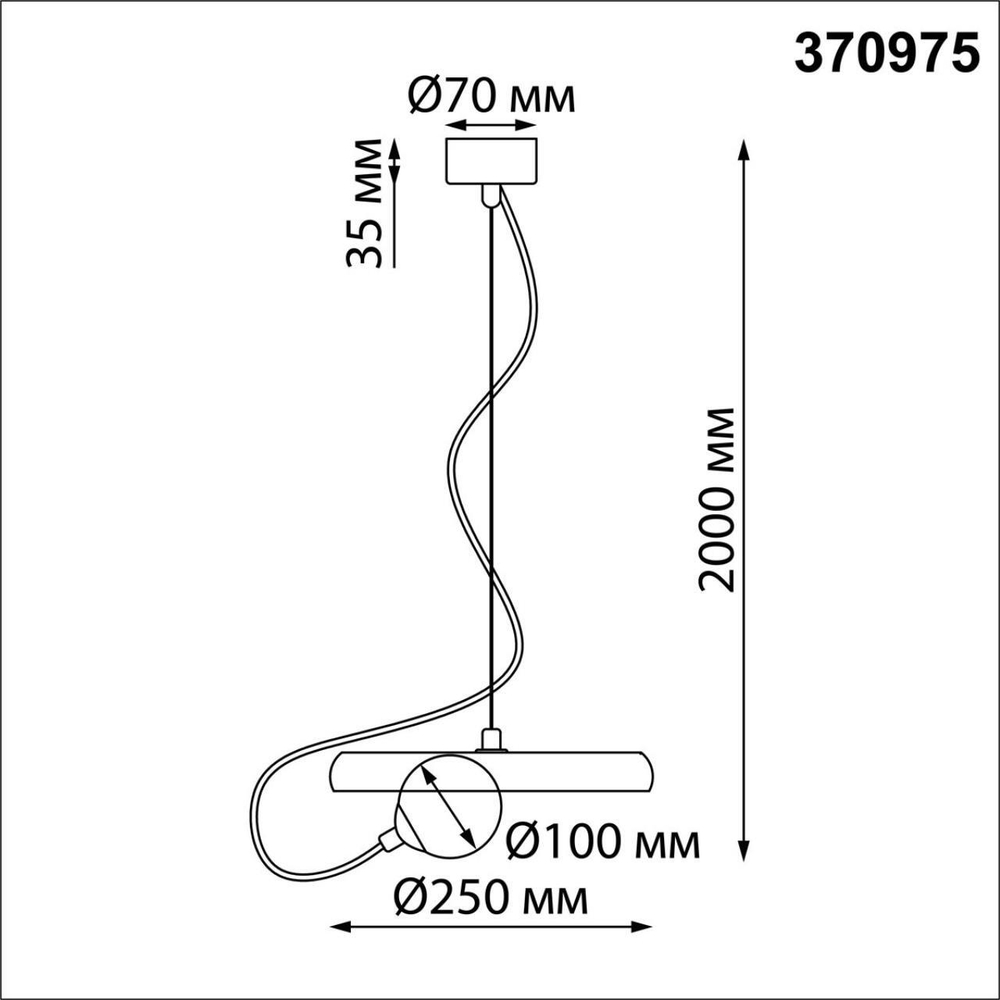 370975 OVER NT24 280 черный Светильник подвесной, длина провода 2м IP20 G9 7W 220V FELTO