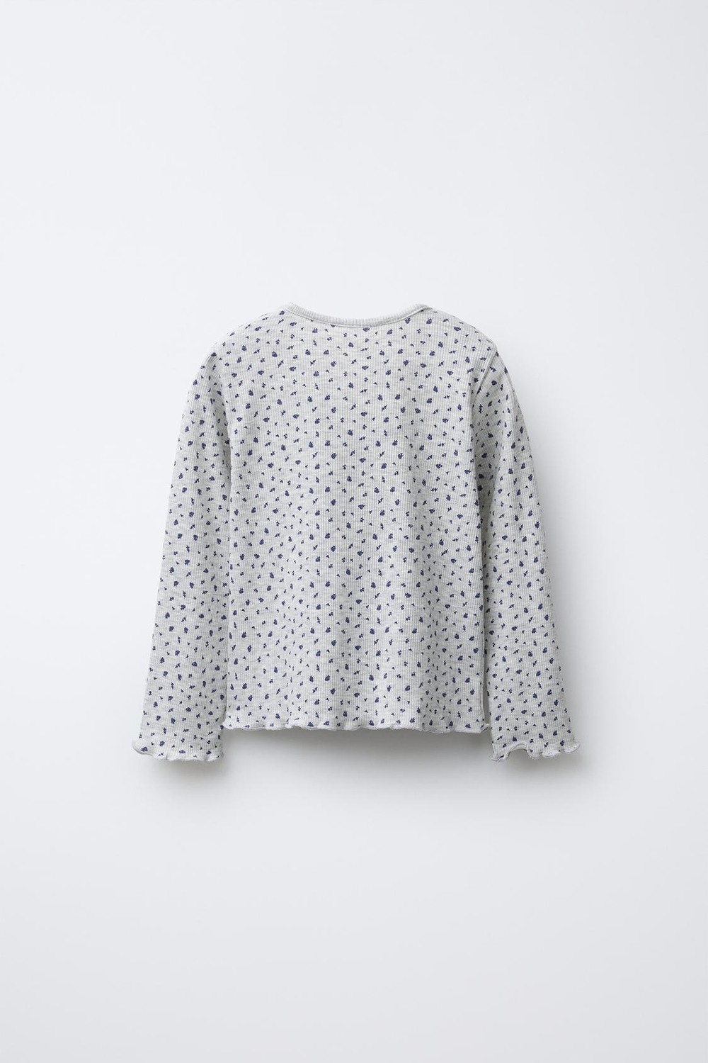 ZARA ЛОНГСЛИВ С ЦВЕТОЧНЫМ ПРИНТОМ, СЕРЫЙ МЕЛАНЖ