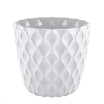 Горшок для цветов InGreen Wave с дренажной сеткой и поддоном 2,5л D175мм, белоснежный жасмин