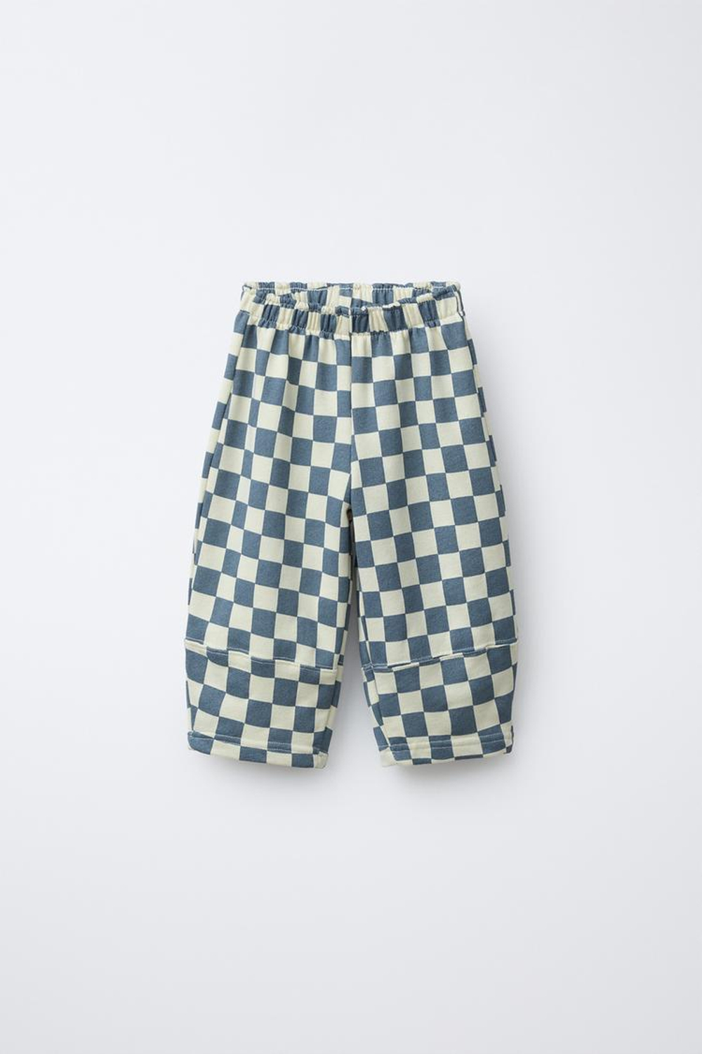 ZARA БРЮКИ BALLOON В ШАХМАТНУЮ КЛЕТКУ, СИНИЙ