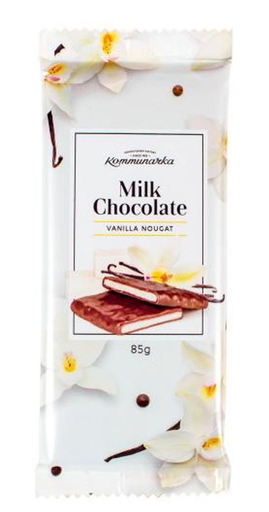 Белорусский шоколад молочный с ванильной нугой &quot;Milk Chocolate vanilla nougat&quot; 85г. Коммунарка - купить с доставкой по Москве и всей России