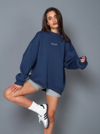 Свитшот женский оверсайз с начесом индиго