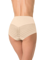 Высокие трусики-слипы с полосками по бокам (Размер: XL) (Цвет: бежевый)