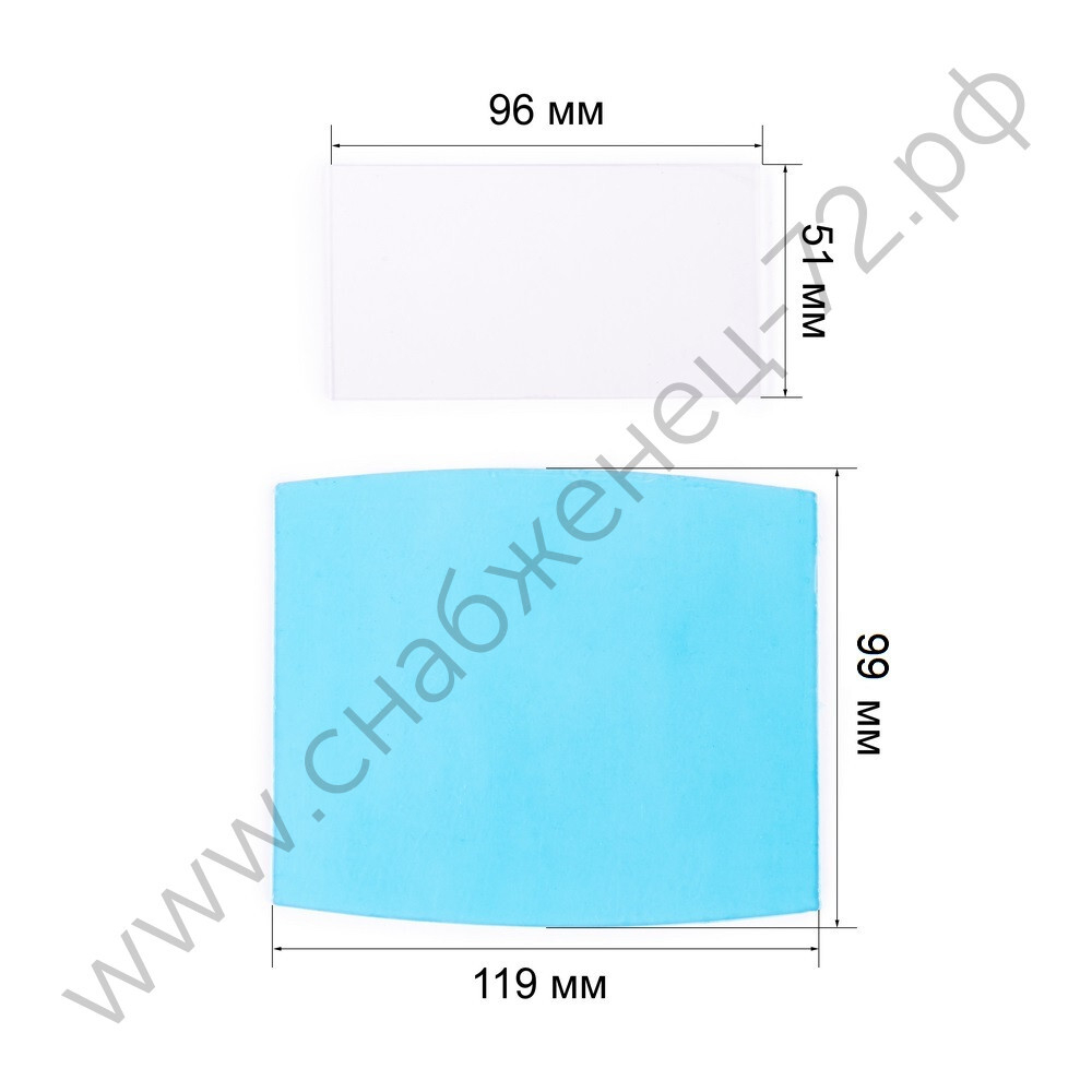 Комплект поликарбонатных стекол  №2 (10 внешних 119х98мм, 1 внутреннее 96х51мм, для масок Корунд-2/CВАРИС/Лорд)
