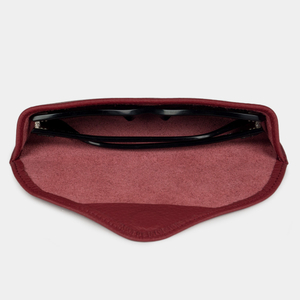 Футляр для очков Soleil из кожи теленка, вишневого цвета