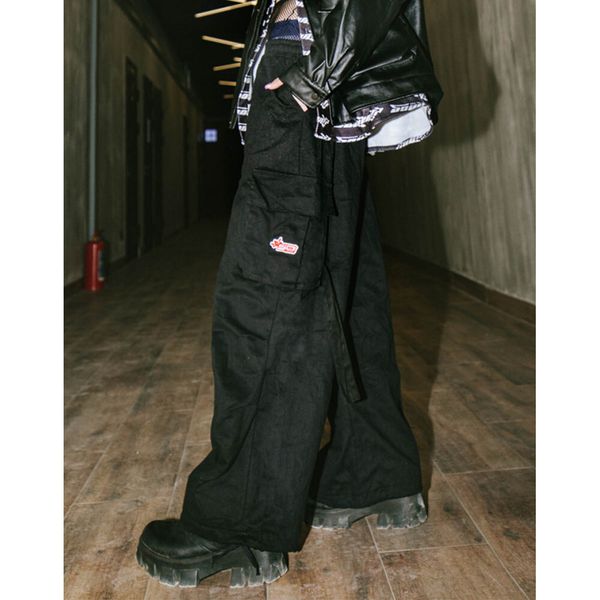 Брюки Хлопковые Карго черные - фото 3