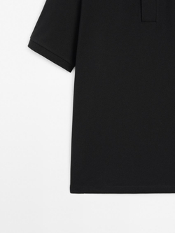 Massimo Dutti Поло из рельефного хлопкового пике, черный