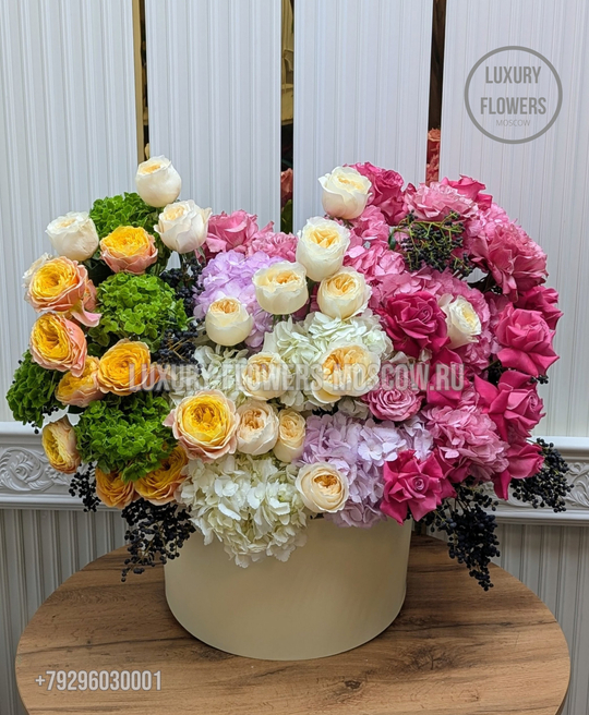 Композиция в шляпной коробке Purple sunset