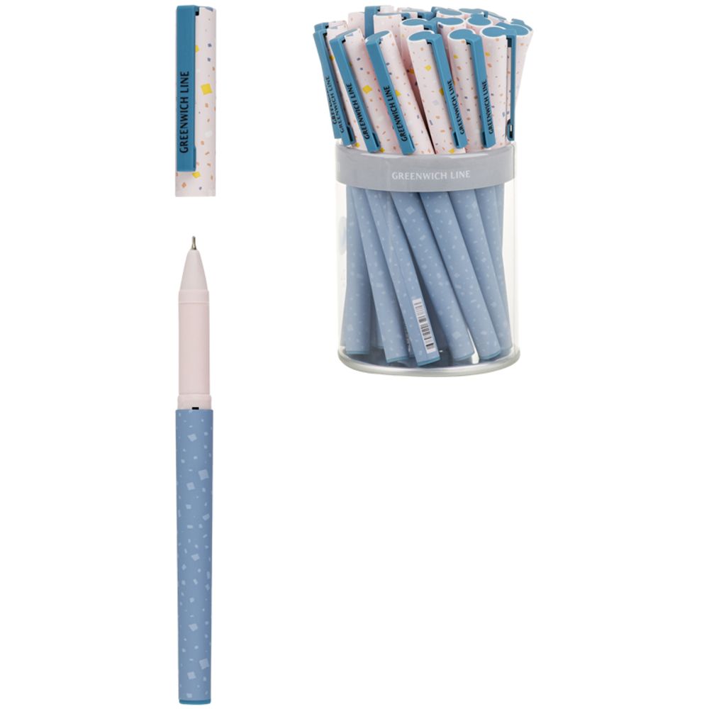 Ручка шариковая Greenwich Line &quot;Stylish confetti&quot; синяя, 0,7мм, игольчатый стержень, грип, софт-тач