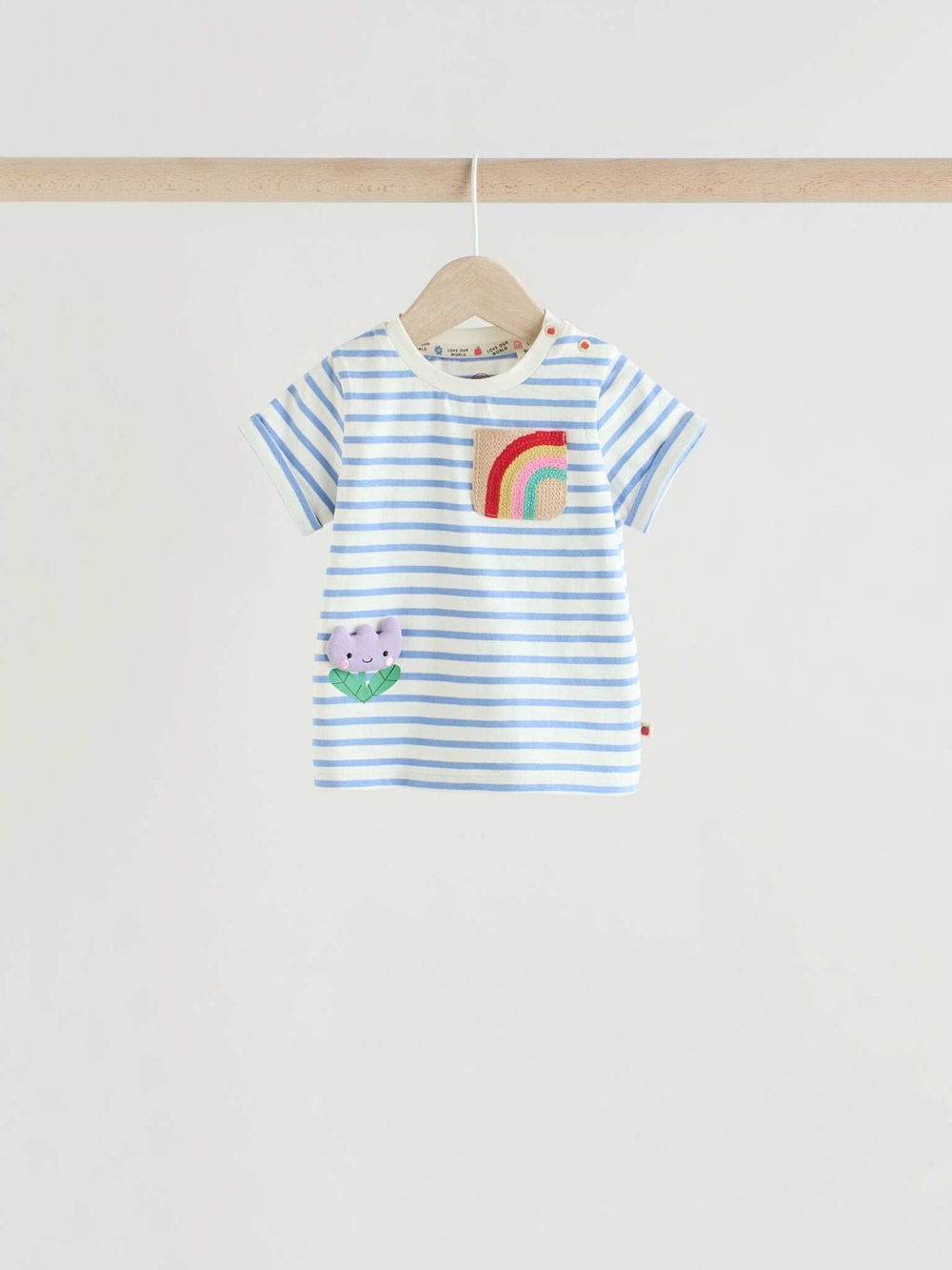 Футболка и легинсы в комплекте для малышей Next E66-978, 3 шт., Молочный, Голубой, Красный