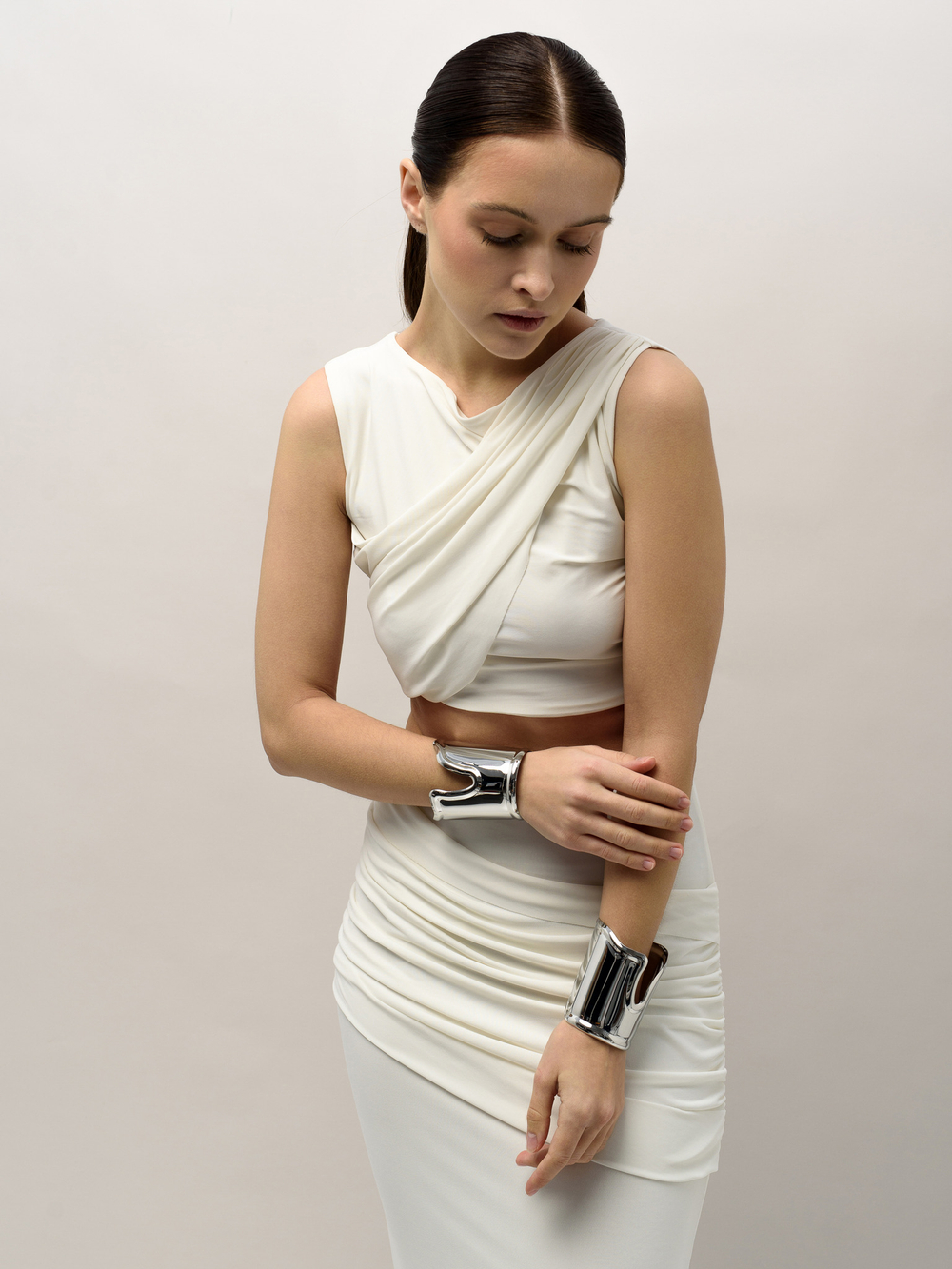 Браслет "Wide metal flat" Silver