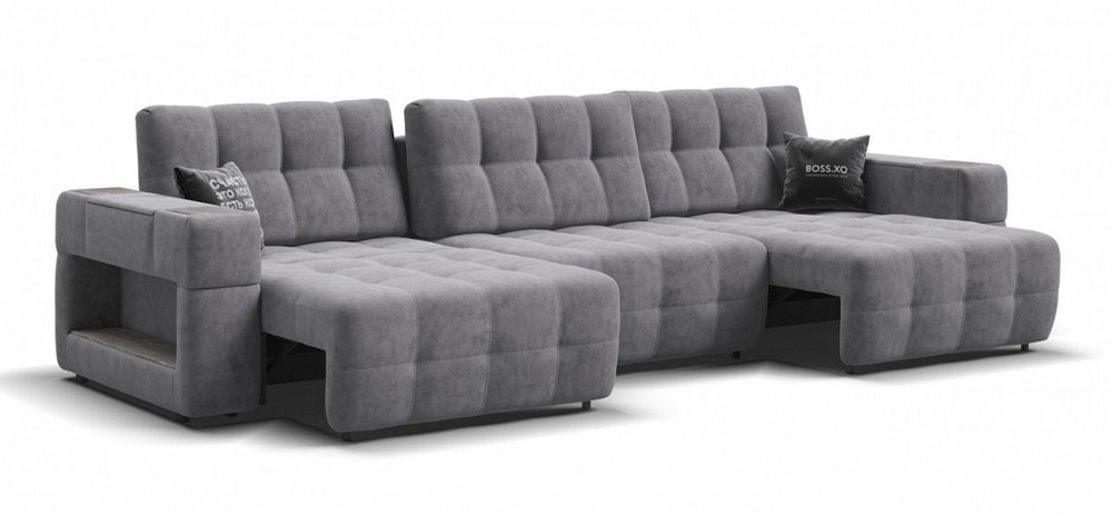 Диван BOSS.XO MAX Велюр Royal агат / WOOD Rock