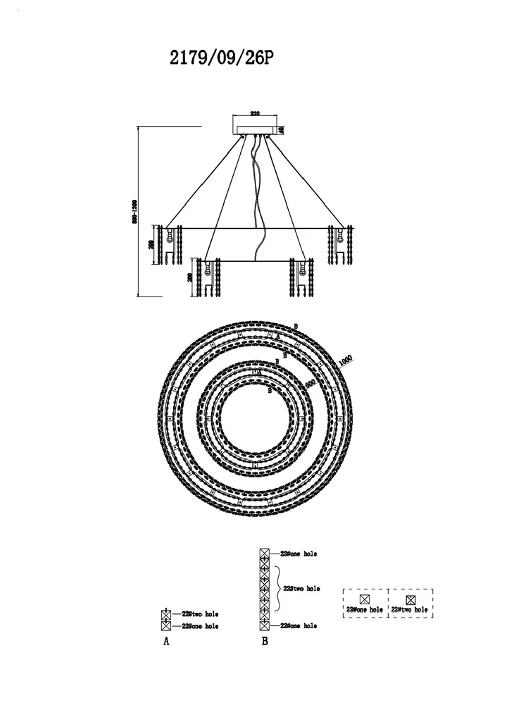 Подвесная люстра Stilfort DELONE 2179/09/26P