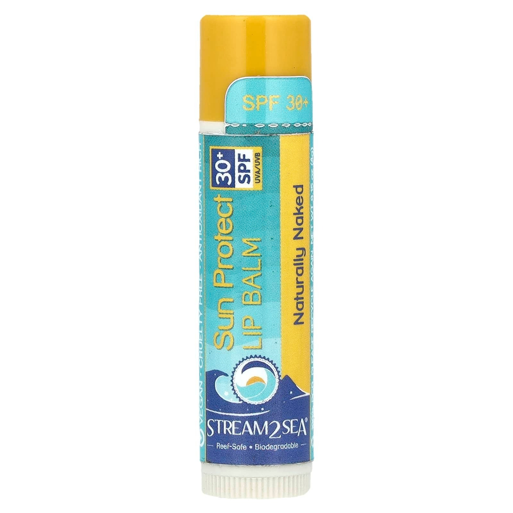Stream2Sea, Бальзам для губ Sun Protect, SPF 30+, Naturally Naked, 4 г (0,15 унции)