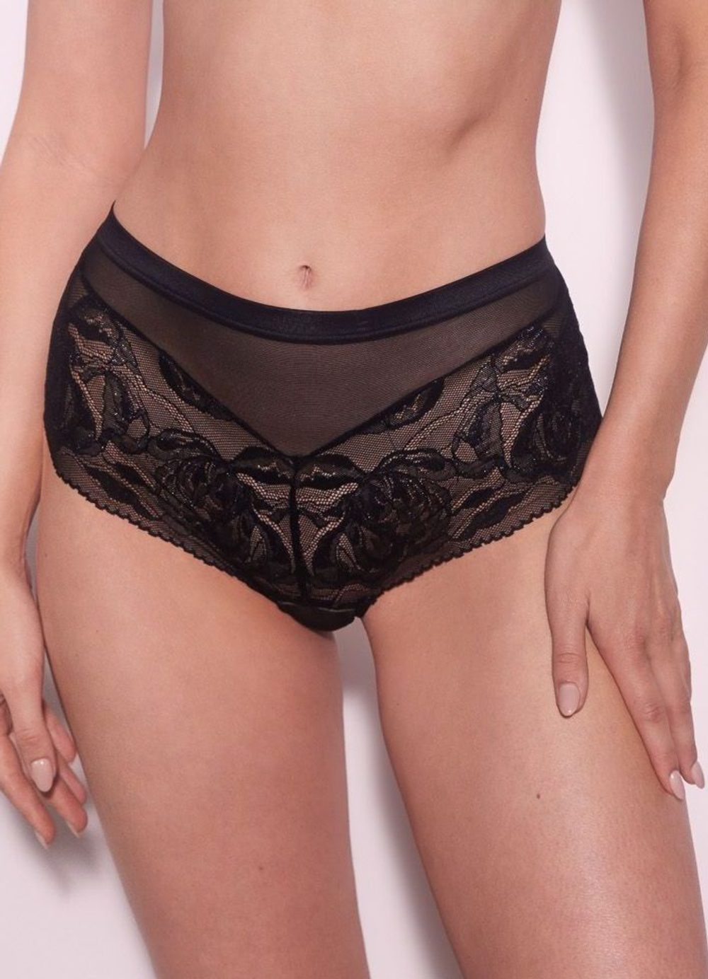 Трусики-стринги с завышенной линией талии Frozen Black (Размер: 46) (Цвет: черный)