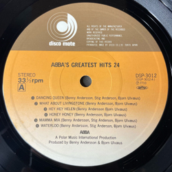 Винтажная виниловая пластинка LP ABBA АББА ABBA's Greatest Hits Лучшие Хиты 24 (Япония 1980) (Оби)