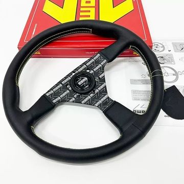 Спортивный руль Momo Montecarlo style Logo кожа (жёлтый)