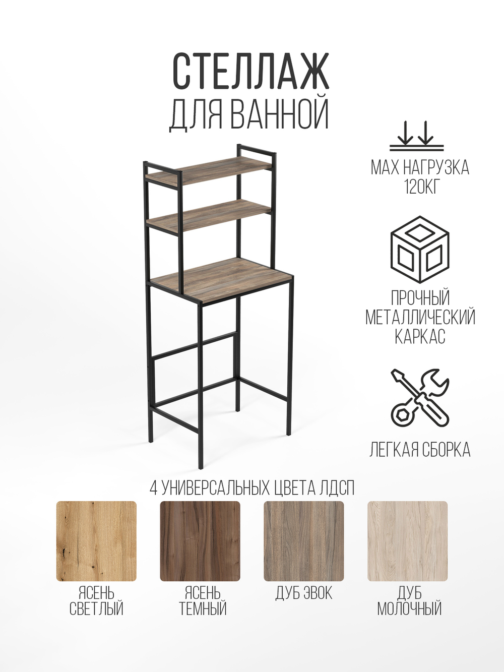 Стеллаж для ванной и стиральной машины UNDA