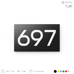 Номер на дверь 697, табличка на дверь для офиса, квартиры, кабинета, аудитории, склада, черная 120х70 мм, Айдентика Технолоджи