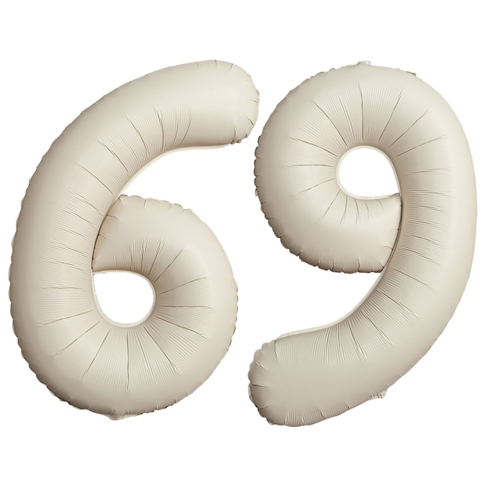 Шар фольгированный Цифра 9 101 см (Бежевый)