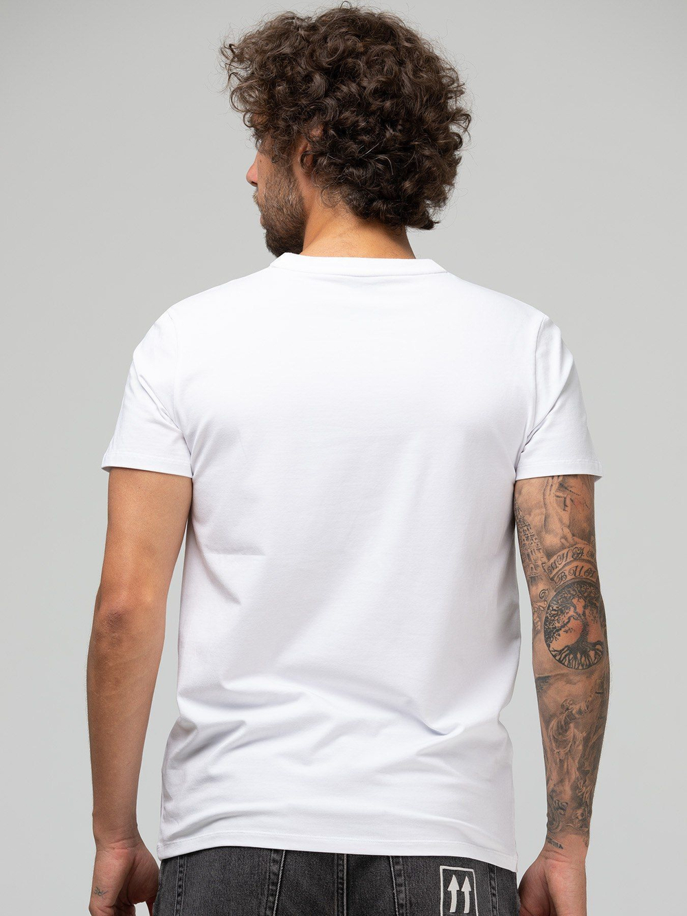 Мужская базовая футболка из хлопкового трикотажа (Размер: M) (Цвет: белый)