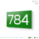 Номер на дверь 784, табличка на дверь для офиса, квартиры, кабинета, аудитории, склада, зеленая 120х70 мм, Айдентика Технолоджи