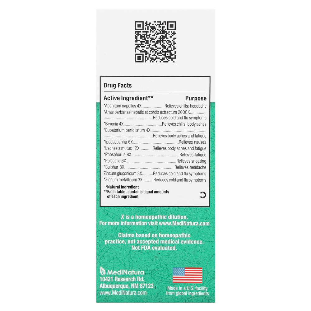 MediNatura, BHI Flu +, 100 таблеток