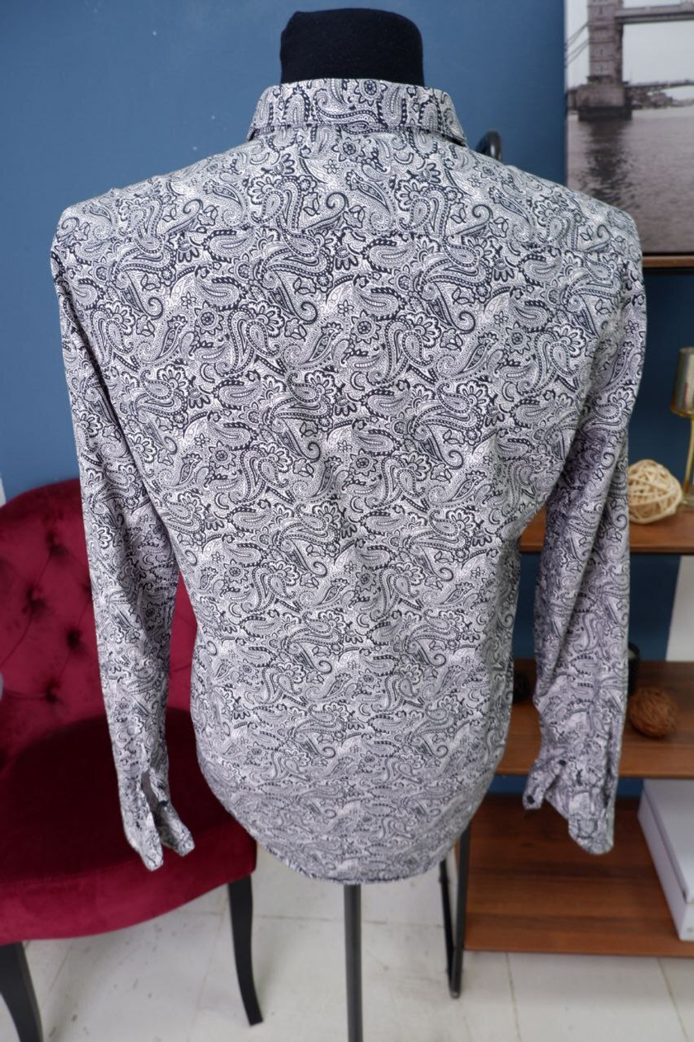 Рубашка Zara с принтом 46 размер