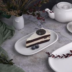 Блюдо овальное 22,5*12,3 см h2,1 см для подачи белое фарфор NEW P.L. Proff Cuisine [10]