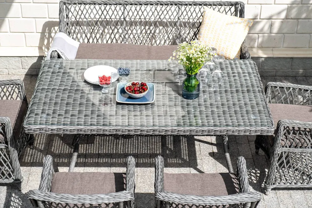 "Латте" диван двухместный из искусственного ротанга, цвет графит