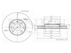 Диск тормозной передний UNIO BRD-20075