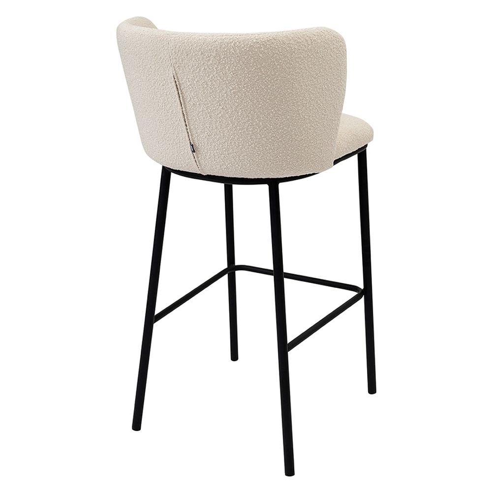 Стул барный Foggy, букле, молочный