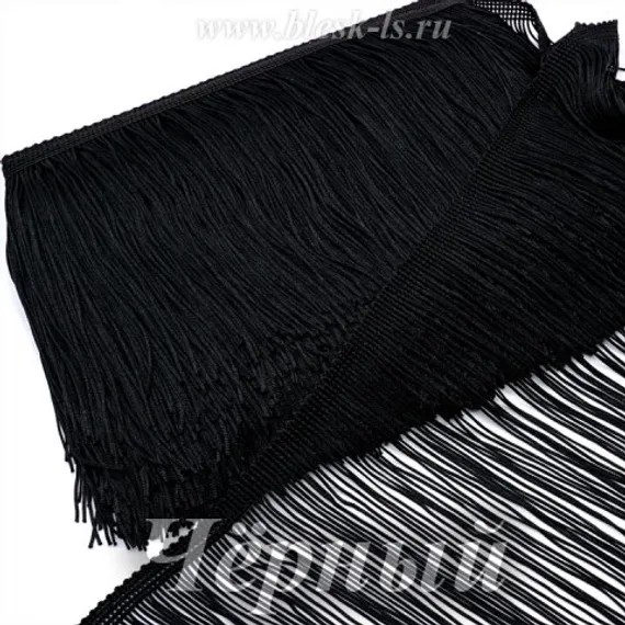 Бахрома нейлоновая 37-40 см, 2 нити, Чёрная, розница от 10 см