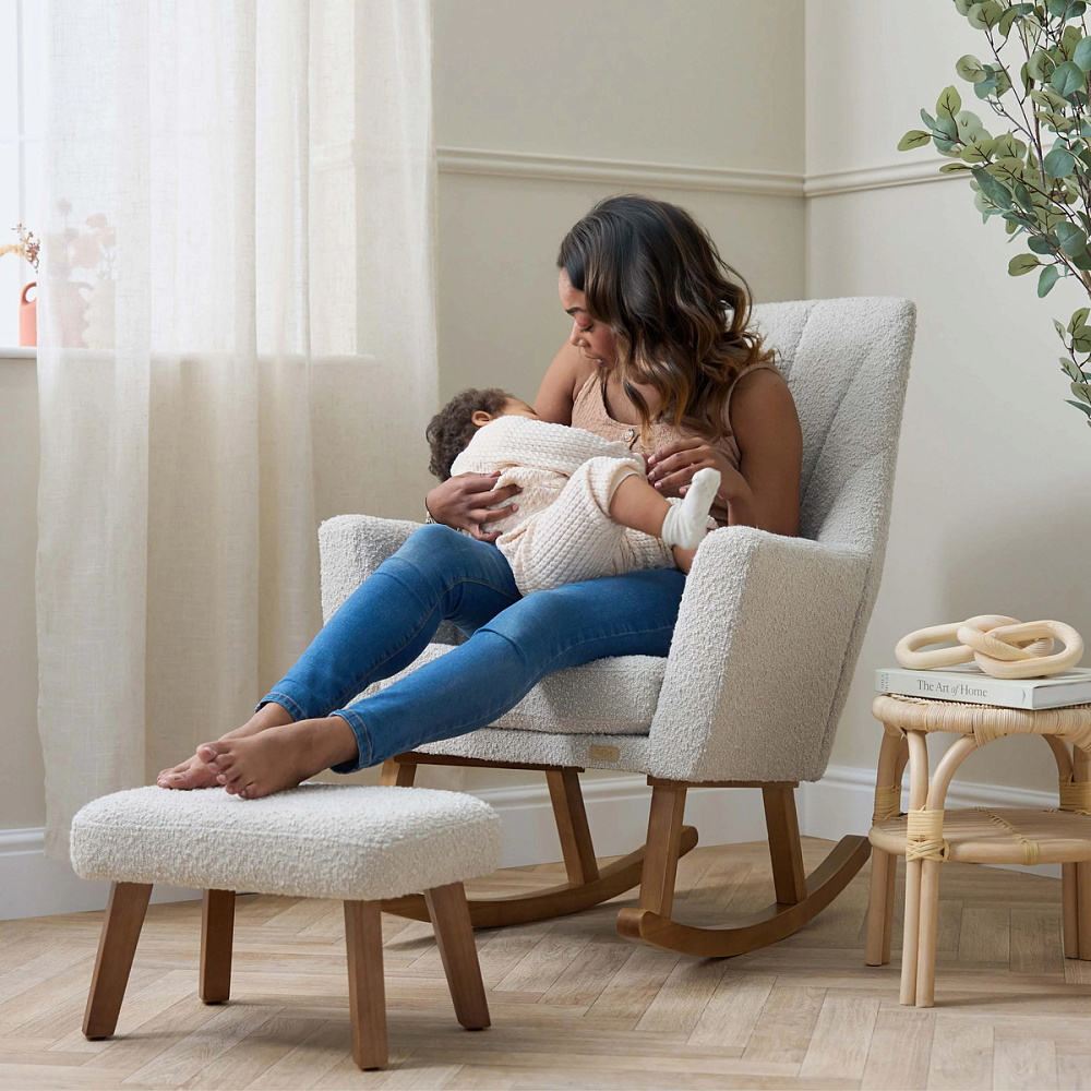 Кресло-качалка Tutti Bambini Jonah Luxe с пуфом для ног Mushroom