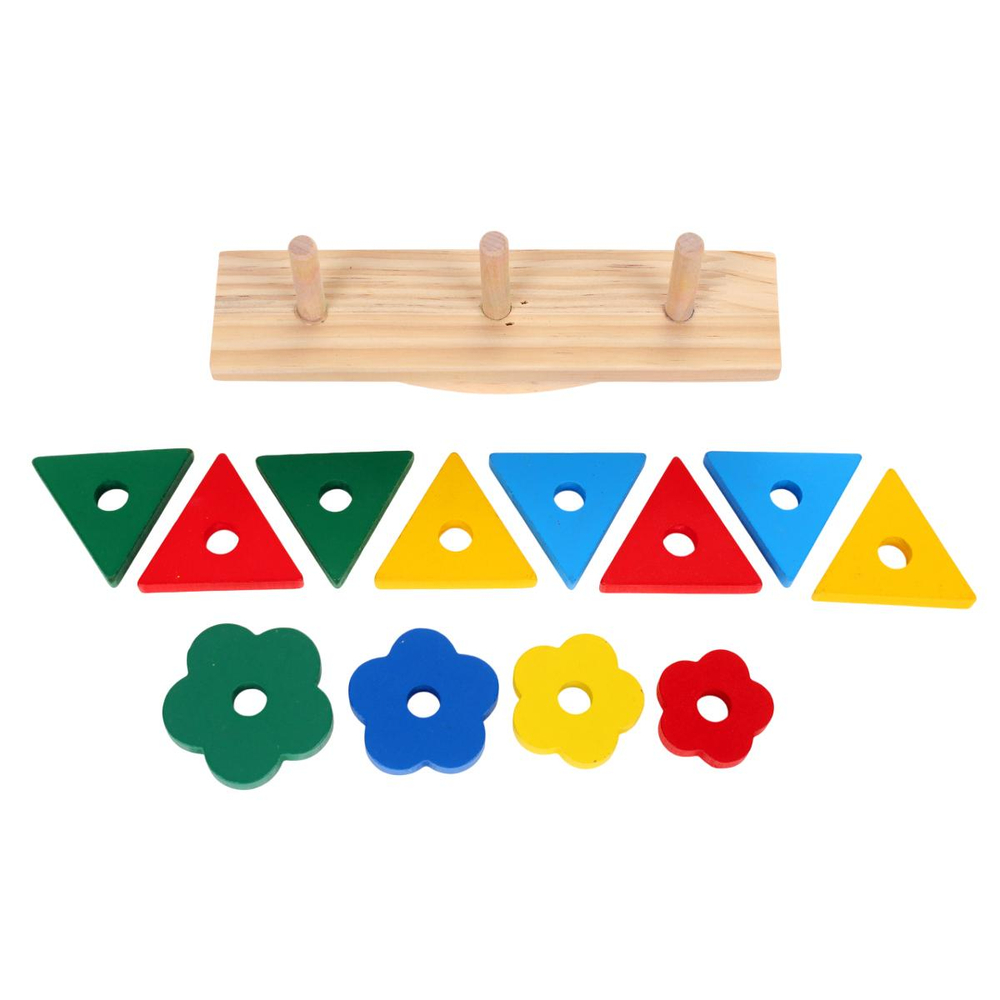 Развивающая игрушка деревянная Сортер на гвоздиках 3 элемента, коробка C-41684