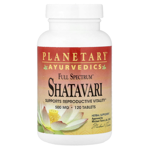 Planetary Herbals, Ayurvedics, Full Spectrum™, шатавари, 500 мг, 120 таблеток