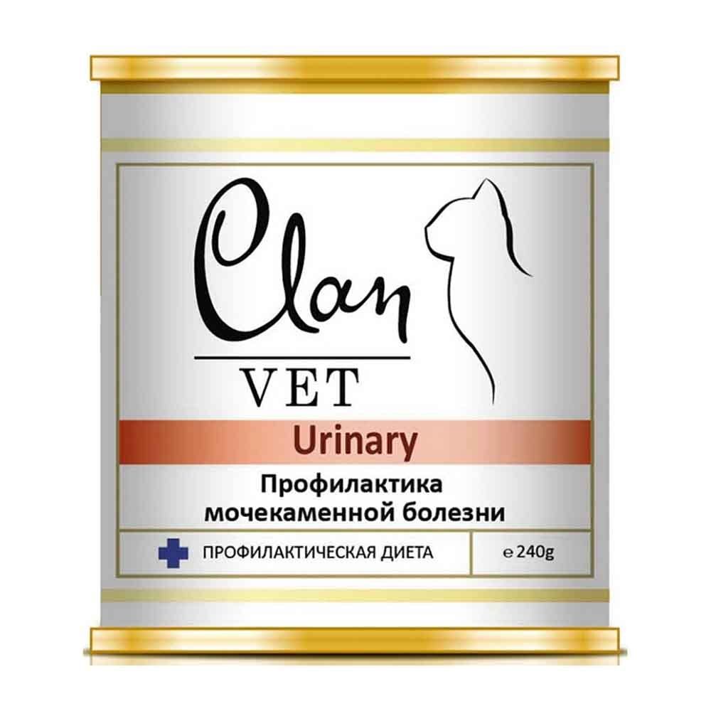 Clan Vet диета влажная для кошек &quot;мочекаменная болезнь&quot; 240 г банка (Urinary)