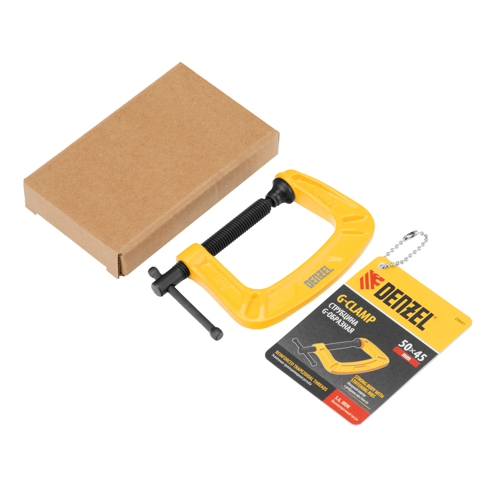 Струбцина G-образная, усиленная, 50 мм Denzel