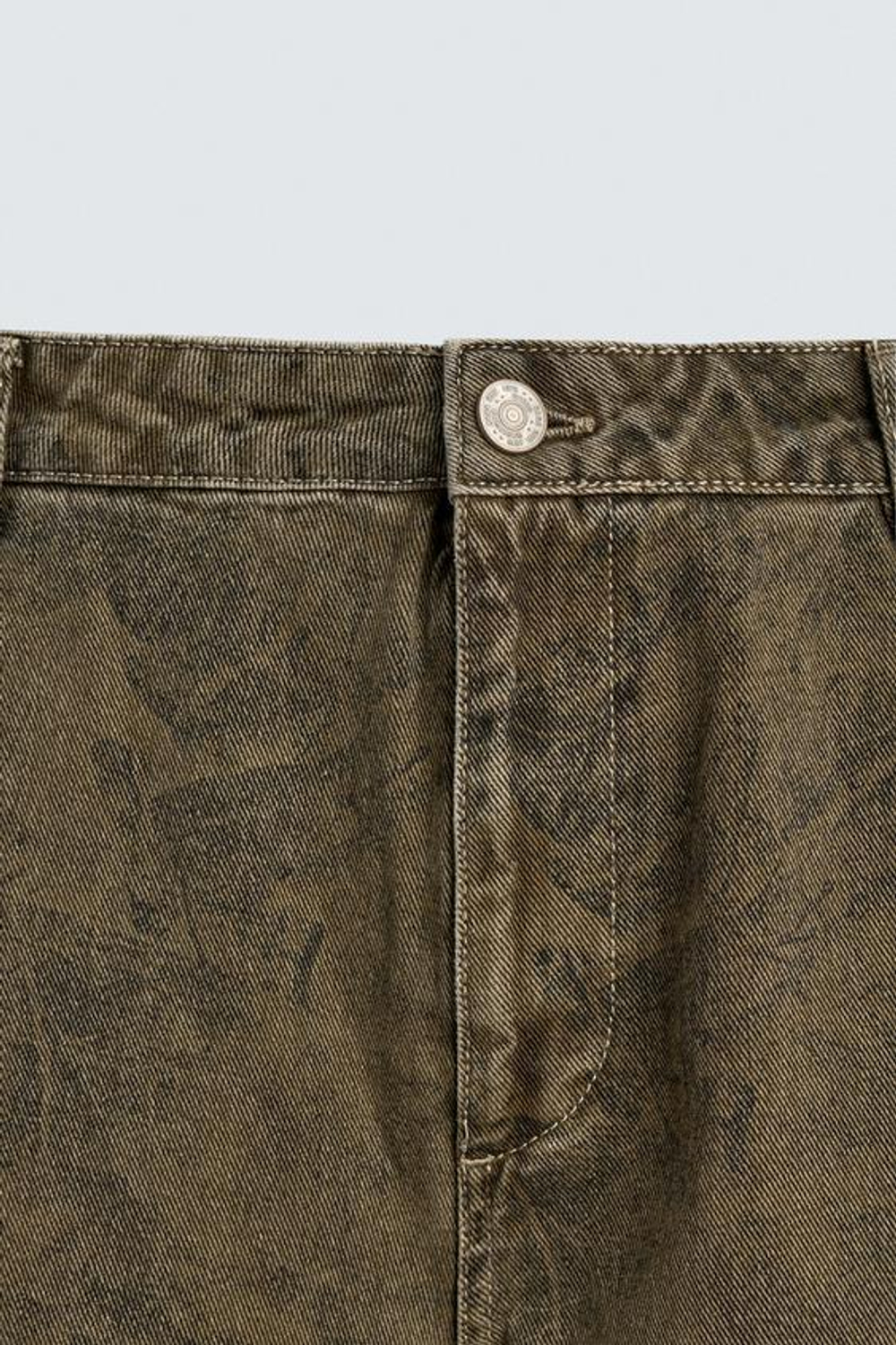 ZARA БРЮКИ КАРГО ИЗ ТКАНИ С АБСТРАКТНЫМ ПРИНТОМ, СЕРО-КОРИЧНЕВЫЙ