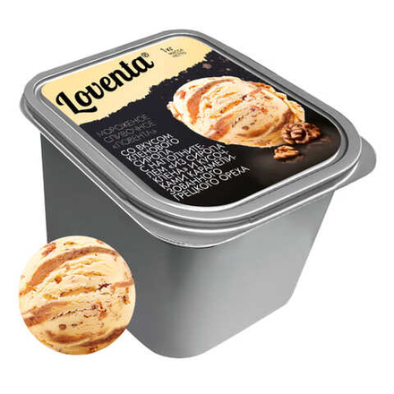 Мороженое сливочное "LOVENTA" Кленовый сироп с грецким орехом 1кг. Морозпродукт