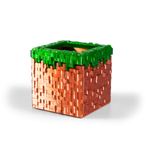 Подставка для карандашей "Minecraft" Майнкрафт в виде травяного блока, 3D печать, 8х7.5х7.5см, медно-зеленый