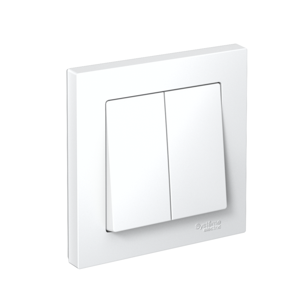 Выключатель 2-кл. СП AtlasDesign 10А IP20 (сх. 5) 10AX в сборе бел. SE ATN000152