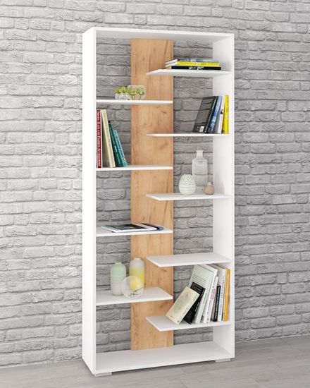 Стеллаж РОМЕО-3 белый / дуб крафт золотой