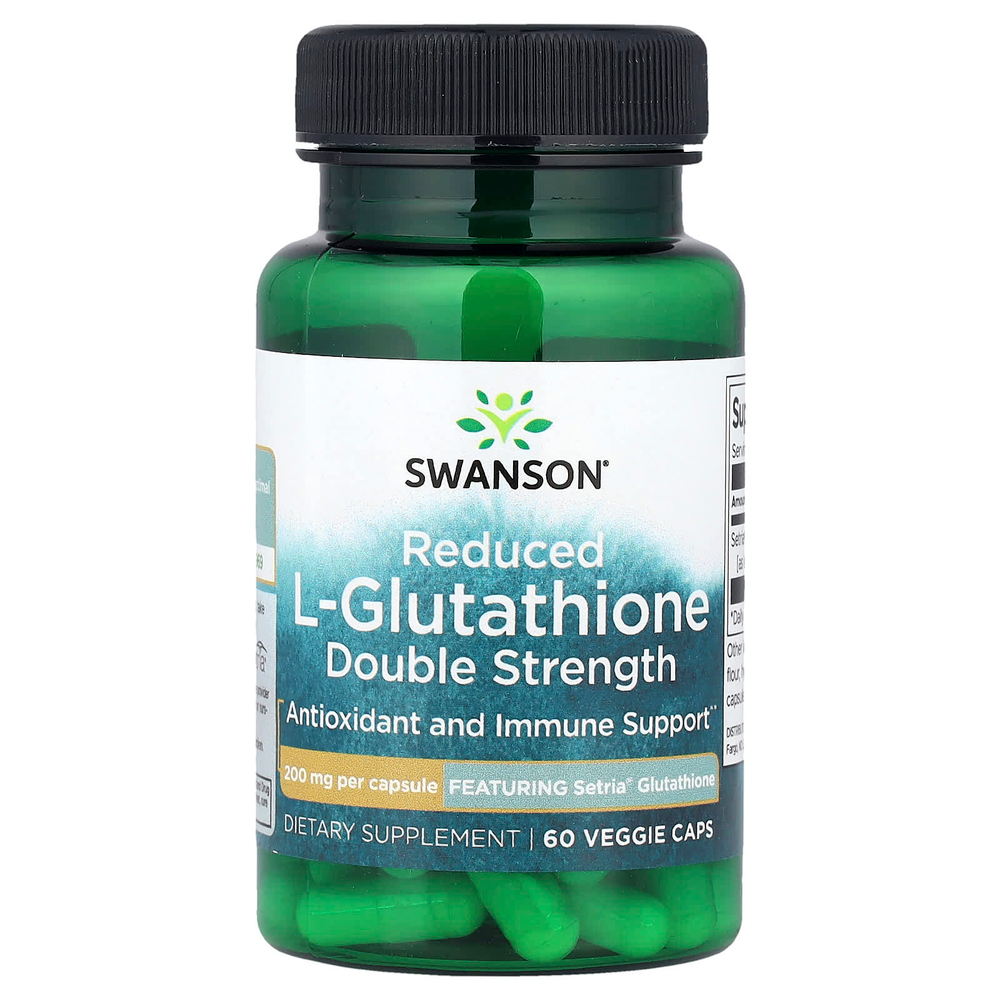 Swanson, восстановленный L-глутатион, 200 мг, 60 растительных капсул