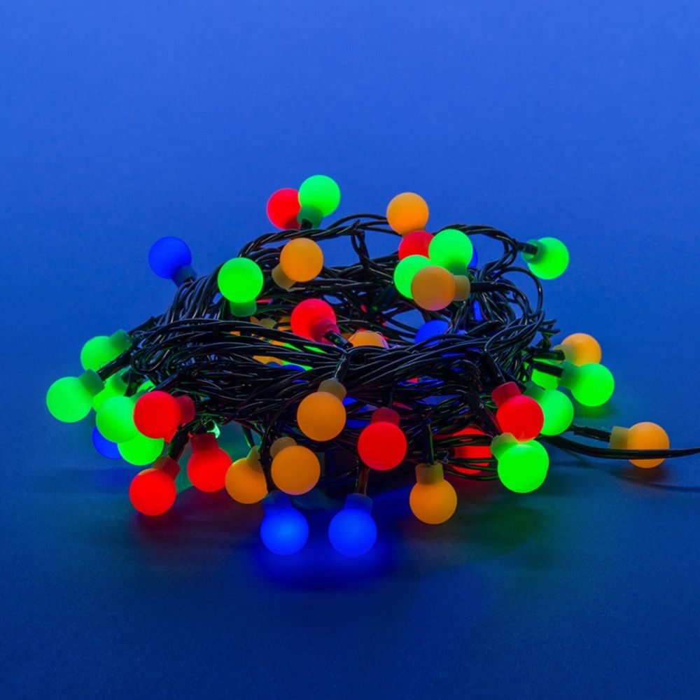 ULD-S0800-100/DGA MULTI IP20 COLORBALLS Гирлянда светодиодная с контроллером «Разноцветные шарики», 100 светодиодов, 8 м, разноцветная, IP20, провод з